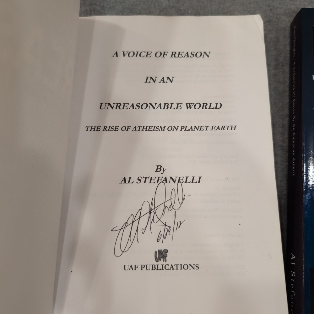 Al‎ Stefanelli Signed Book Lot A Voice of Reason & Free Thoughts Atheist Essays - Picture 3 of 11